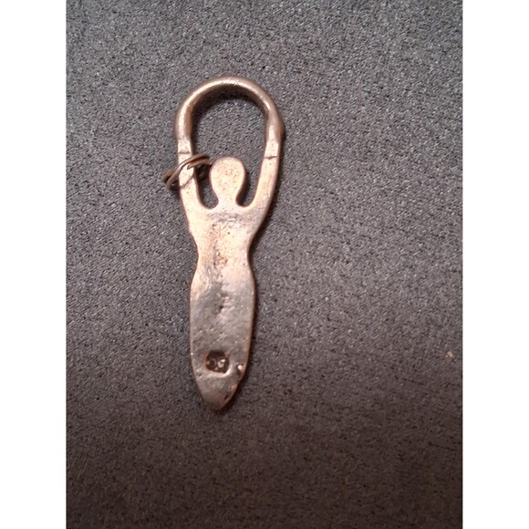 Vintage Goddess Fertility Pendant Silver Metal - Picture 2 of 2